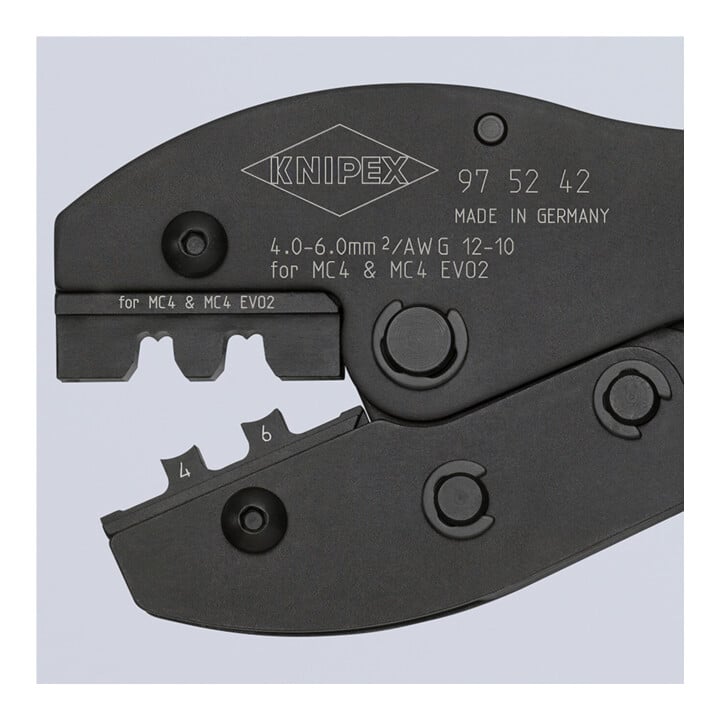 Knipex Pince à sertir PreciForce 250 mm pour MC4 / MC4 EVO2 4/6 mm²