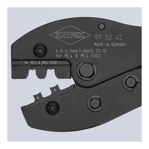 Knipex Pince à sertir PreciForce 250 mm pour MC4 / MC4 EVO2 4/6 mm²