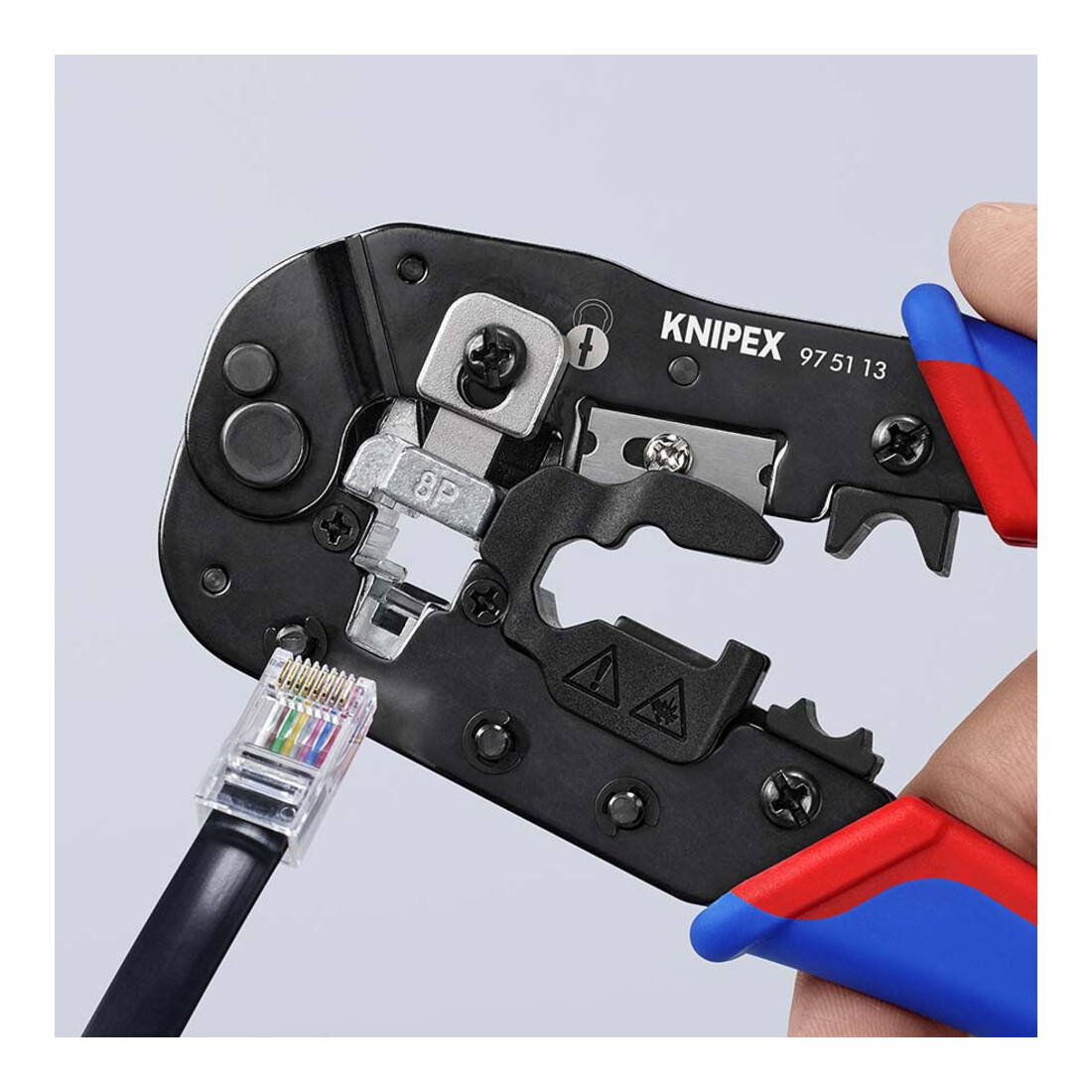 KNIPEX Pince à sertir RJ45 avec gaines multicomposants brunie 190 mm 97 51 13 SB