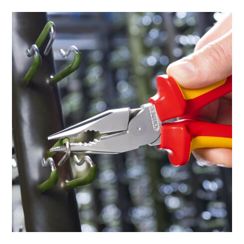 KNIPEX Pince combinée pointue VDE chromée avec poignées multicouches 185 mm
