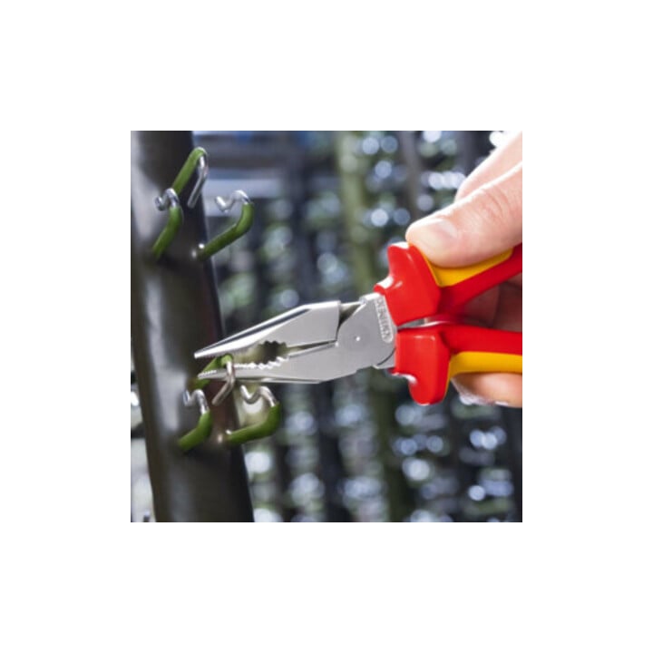 KNIPEX Pince combinée pointue VDE chromée avec poignées multicouches 185 mm