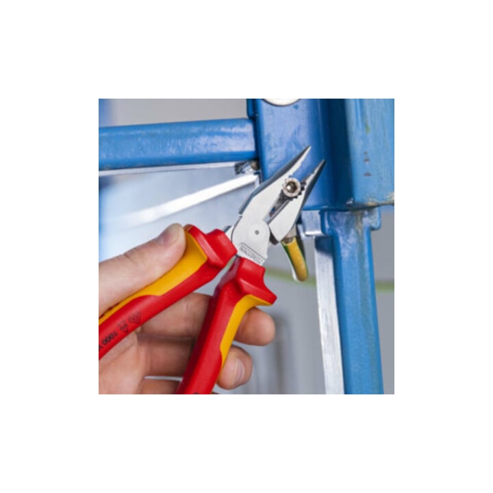 KNIPEX Pince combinée pointue VDE chromée avec poignées multicouches 185 mm