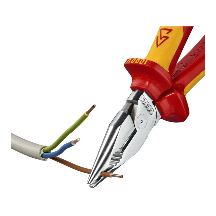 KNIPEX Pince combinée pointue VDE chromée avec poignées multicouches 185 mm