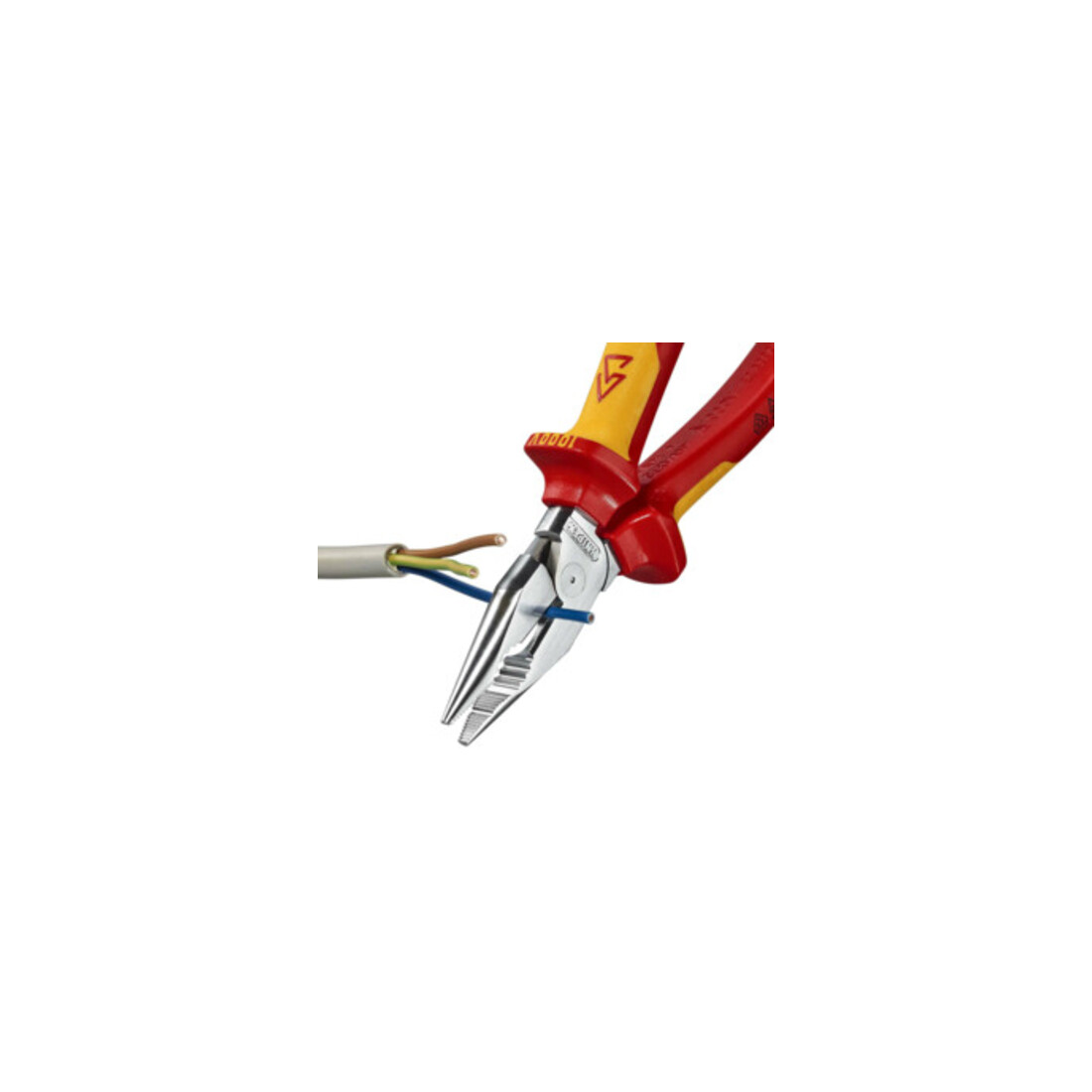 KNIPEX Pince combinée pointue VDE chromée avec poignées multicouches 185 mm