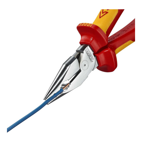 KNIPEX Pince combinée pointue VDE chromée avec poignées multicouches 185 mm