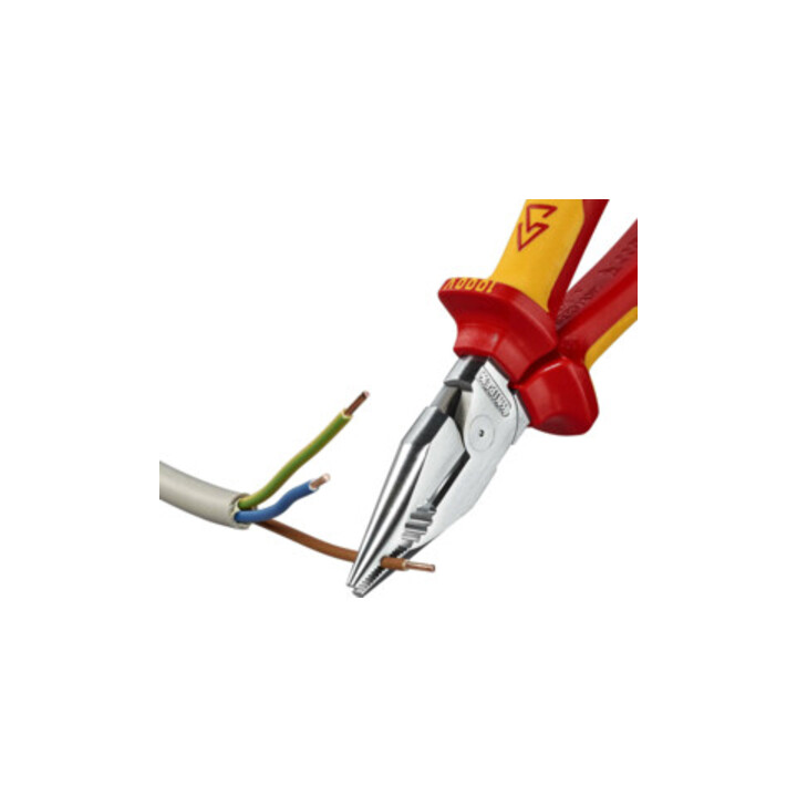KNIPEX Pince combinée pointue VDE chromée avec poignées multicouches 185 mm