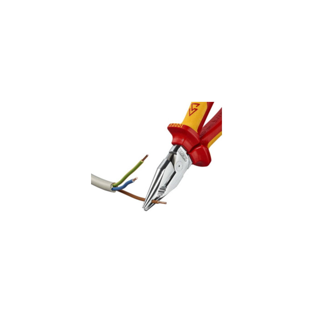KNIPEX Pince combinée pointue VDE chromée avec poignées multicouches 185 mm