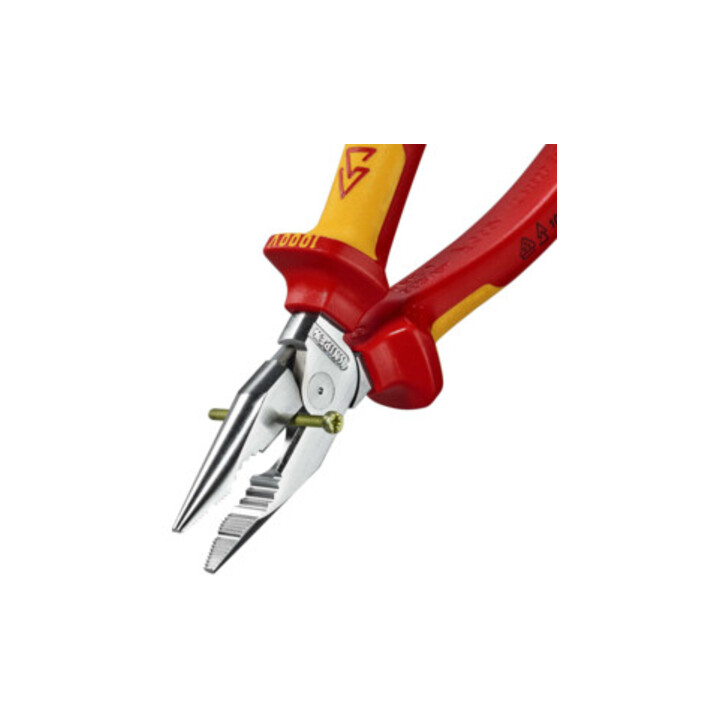 KNIPEX Pince combinée pointue VDE chromée avec poignées multicouches 185 mm