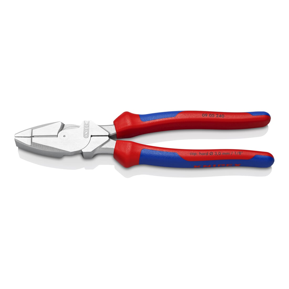 KNIPEX Pince combinée professionnelle "Lineman's Pliers" modèle américain, manches multi-composants, chromée 240 mm
