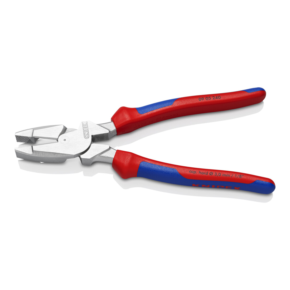 KNIPEX Pince combinée professionnelle "Lineman's Pliers" modèle américain, manches multi-composants, chromée 240 mm