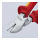 KNIPEX Pince coupante diagonale à forte démultiplication, chromée Isolation VDE, avec œillet de fixation, Longueur totale: 200 mm
