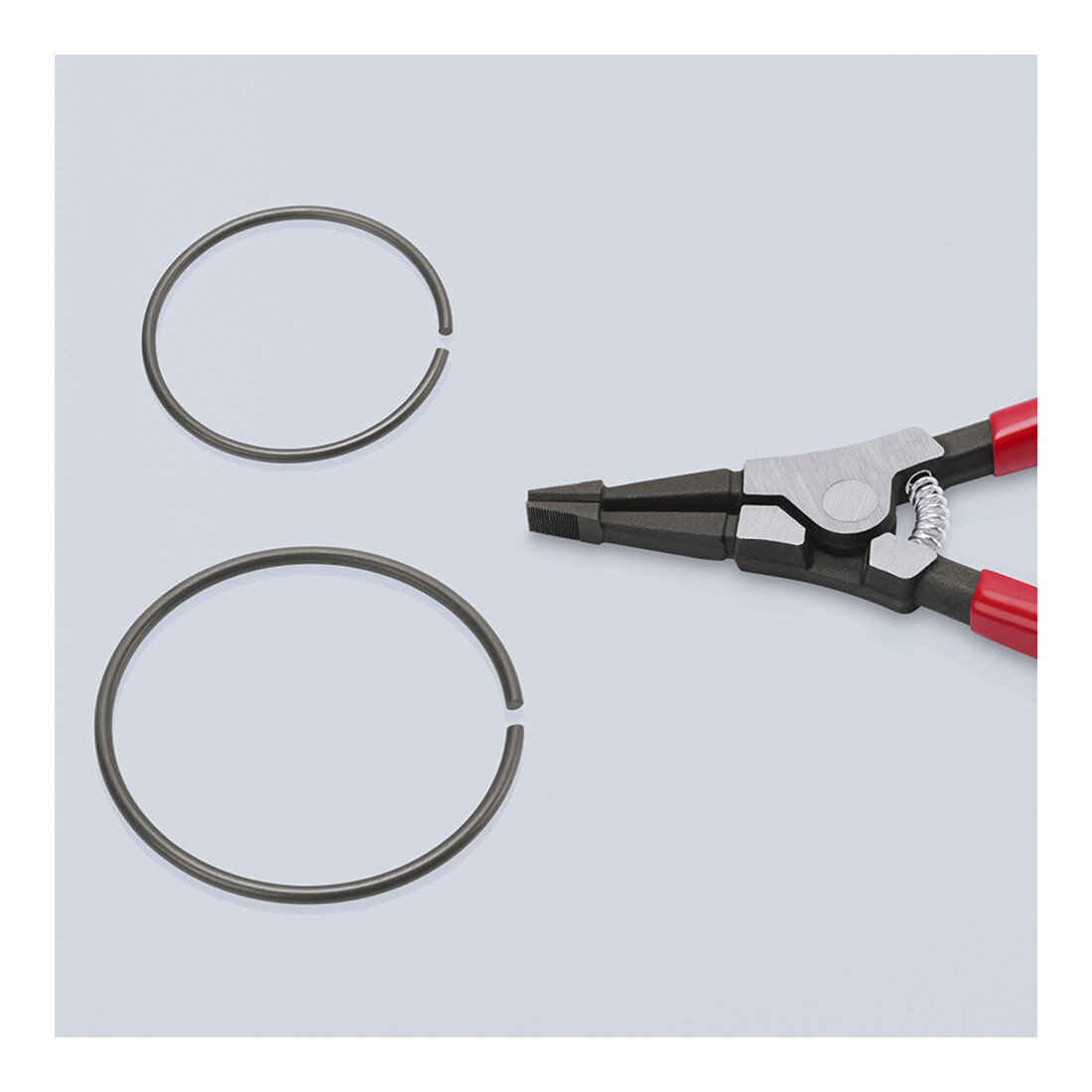 KNIPEX Pince de montage pour circlips sur arbres, revêtement plastique, brunie, 170 mm