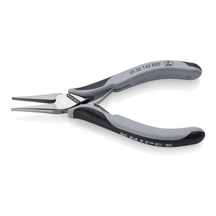 KNIPEX Pince de préhension électronique ESD 35 52 145 ESD, 145 mm, poli miroir, manche multi-composants, articulation traversante