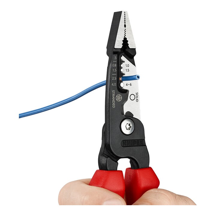 KNIPEX Pince multifonction électricien 13 72 200 modèle métrique avec poignées multicomposants noir encre 200 mm