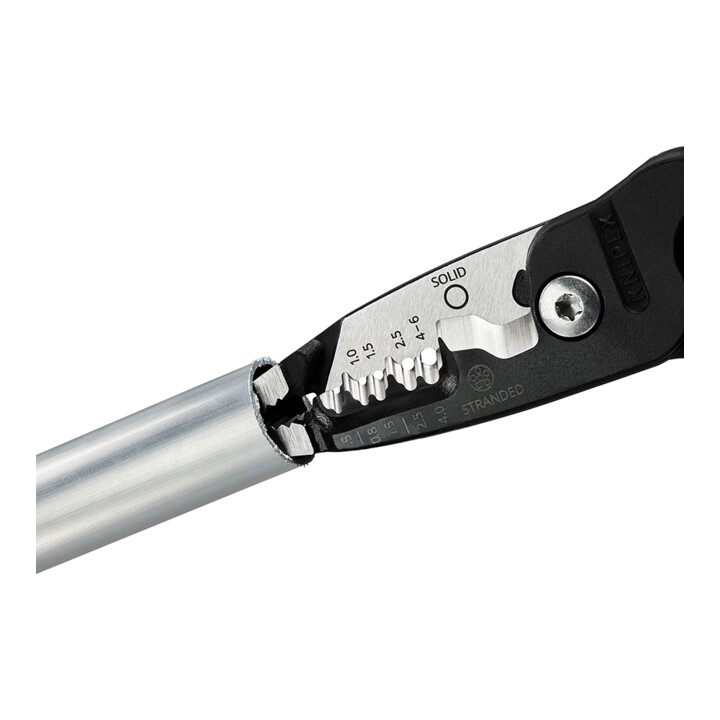 KNIPEX Pince multifonction pour électricien 13 71 200, modèle métrique, revêtement plastique noir, 200 mm