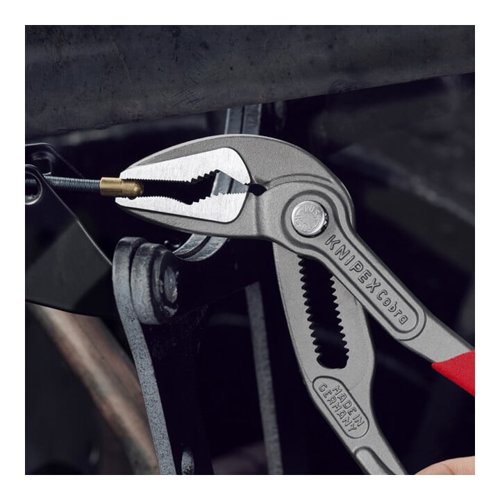 KNIPEX Pince multiprise Cobra® ES extra-plate 180 mm, revêtement plastique antidérapant, gris anthracite