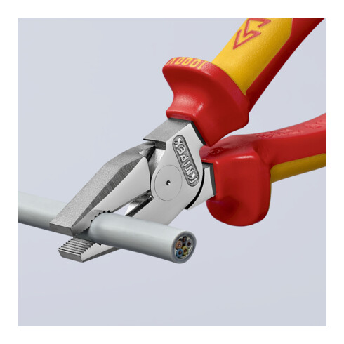 Pince combinée à force Knipex isolée avec des manchons multicomposants, testée VDE