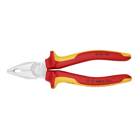 Pince combinée Knipex chromée, isolée avec douilles à plusieurs composants, certifiée VDE