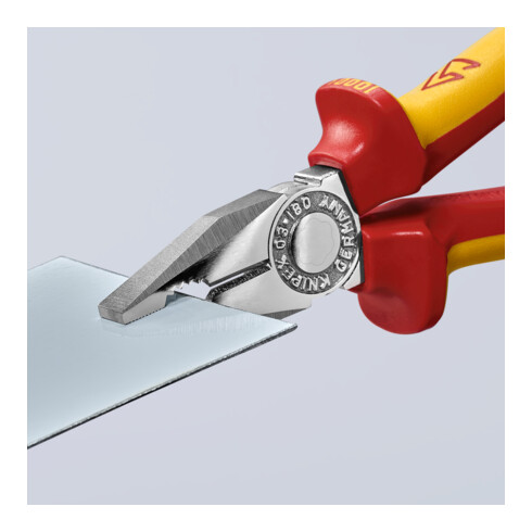 Pince combinée Knipex chromée, isolée avec douilles à plusieurs composants, certifiée VDE