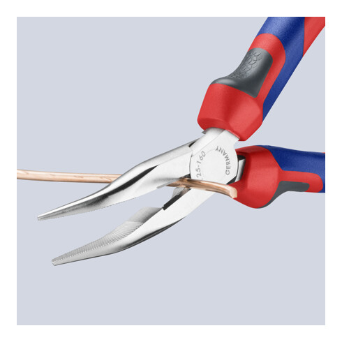 KNIPEX Pinza a becchi mezzotondi con tronchese 25 25 160 cromata, 160mm
