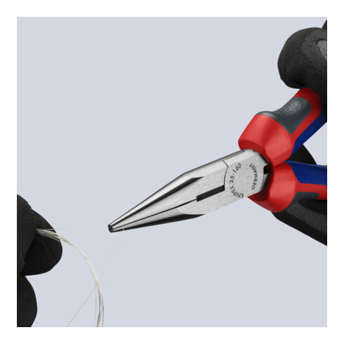 KNIPEX Pinza a becchi mezzotondi con tronchese (pinze radio) 25 02 160 bonderizzata nera, 160mm