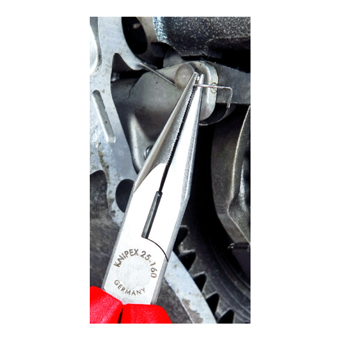 KNIPEX Pinza a becchi mezzotondi con tronchese (pinze radio) 25 02 160 bonderizzata nera, 160mm