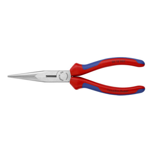 KNIPEX Pinza a becchi mezzotondi (di cicogna) con tronchese 26 12 200, bonderizzata nera 200mm