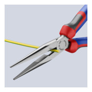 KNIPEX Pinza a becchi mezzotondi (di cicogna) con tronchese 26 12 200, bonderizzata nera 200mm-5