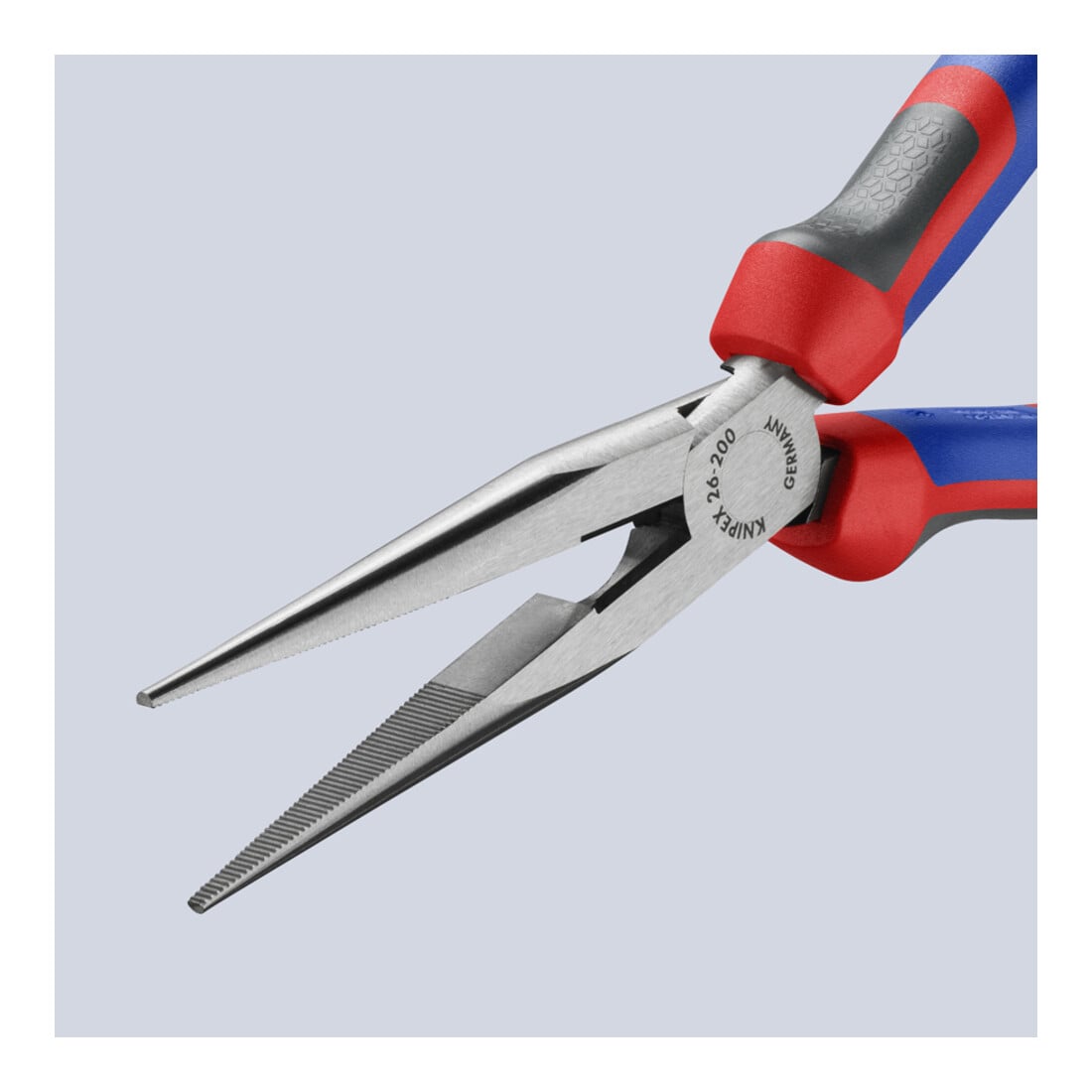 KNIPEX Pinza a becchi mezzotondi (di cicogna) con tronchese 26 12 200, bonderizzata nera 200mm