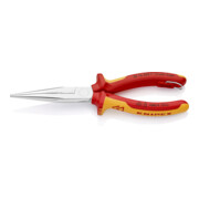 KNIPEX Pinza a becchi mezzotondi (di cicogna) con tronchese 26 16 200 T, con occhiello di fissaggio, cromata, VDE 200mm