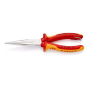 KNIPEX Pinza a becchi mezzotondi (di cicogna) con tronchese 26 16 200 T, con occhiello di fissaggio, cromata, VDE 200mm