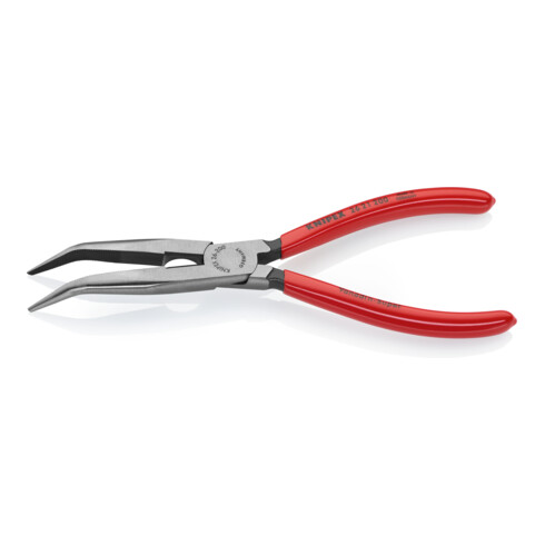 KNIPEX Pinza a becchi mezzotondi (di cicogna) con tronchese 26 21 200, bonderizzata nera, 200mm