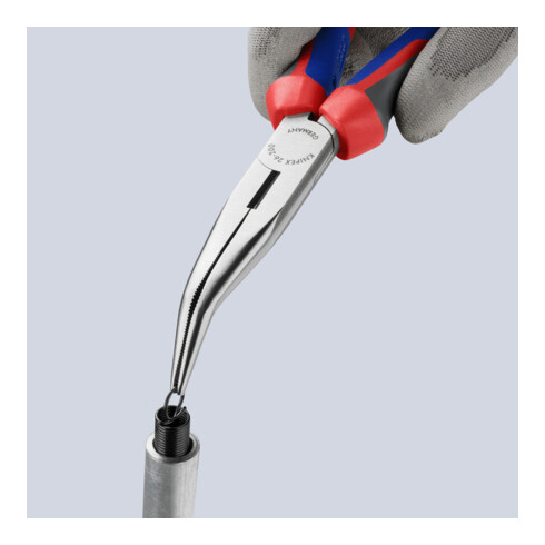 KNIPEX Pinza a becchi mezzotondi (di cicogna) con tronchese 26 22 200,bonderizzata nera, 200mm