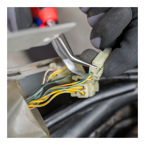 KNIPEX Pinza a becchi mezzotondi (di cicogna) con tronchese 26 25 200 cromata, 200mm