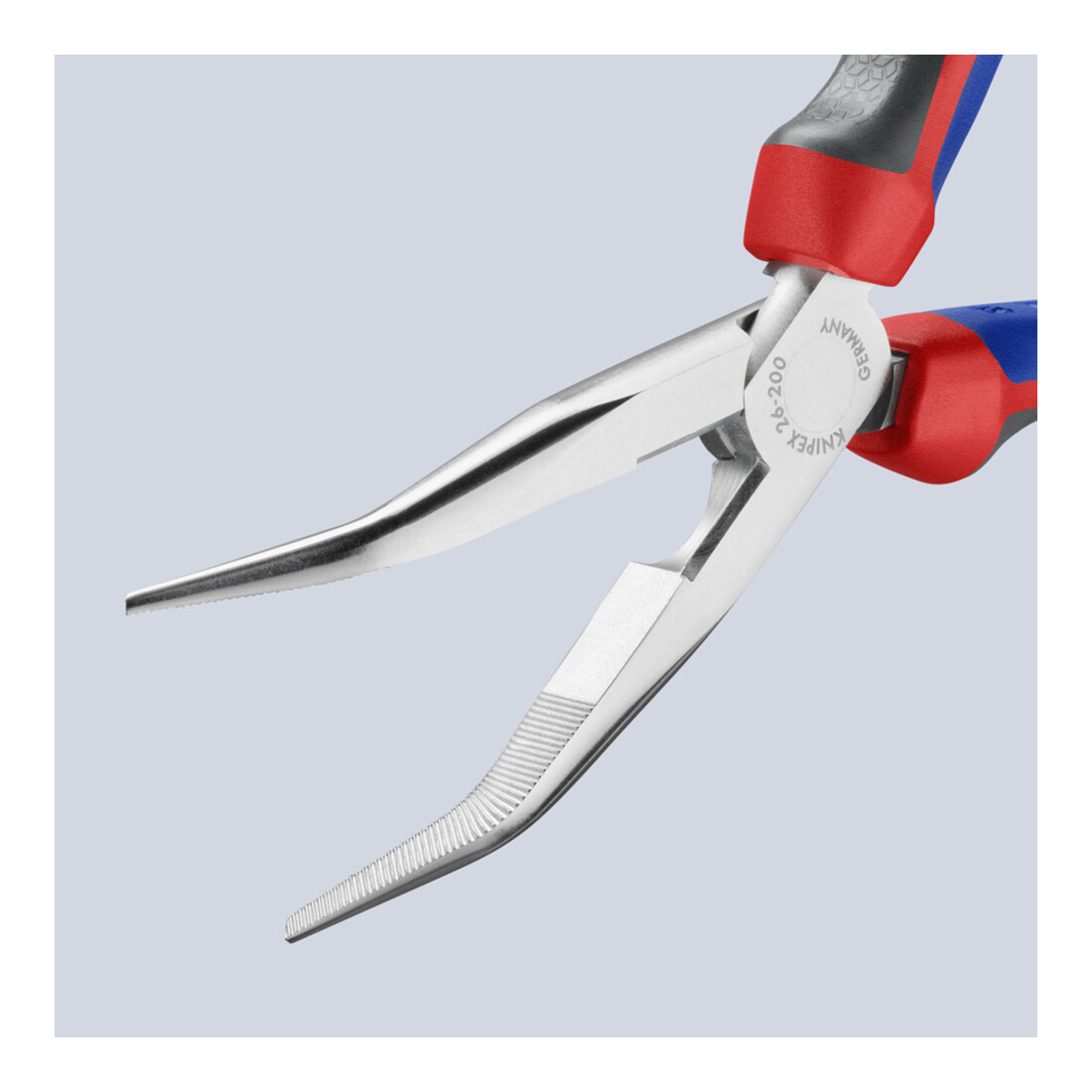 KNIPEX Pinza a becchi mezzotondi (di cicogna) con tronchese 26 25 200 cromata, 200mm