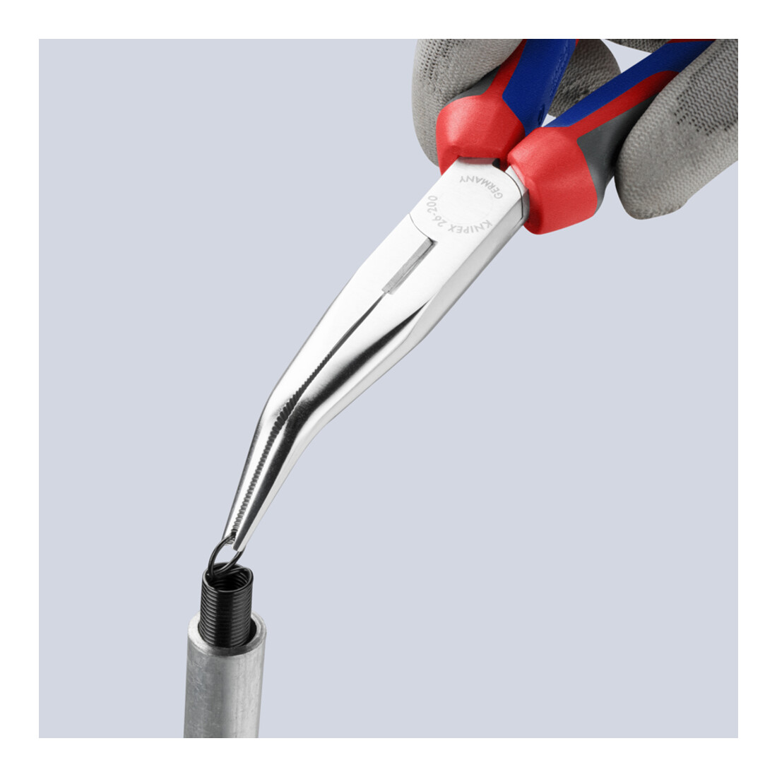 KNIPEX Pinza a becchi mezzotondi (di cicogna) con tronchese 26 25 200 cromata, 200mm