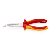 KNIPEX Pinza a becchi mezzotondi (di cicogna) con tronchese 26 26 200 T con occhiello di fissaggio, cromata, VDE 200mm