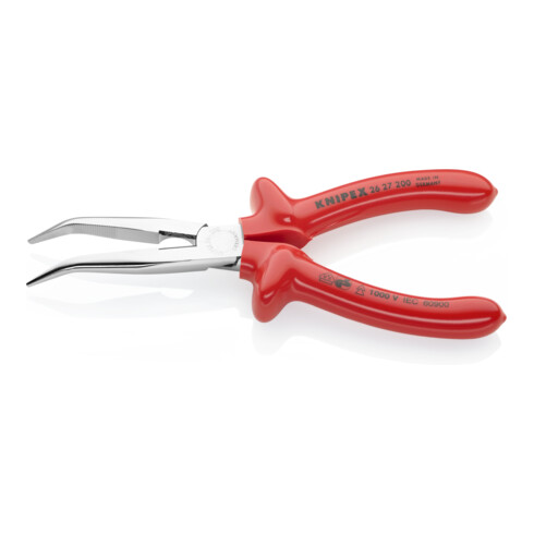 KNIPEX Pinza a becchi mezzotondi (di cicogna) con tronchese 26 27 200 cromata VDE, 200mm