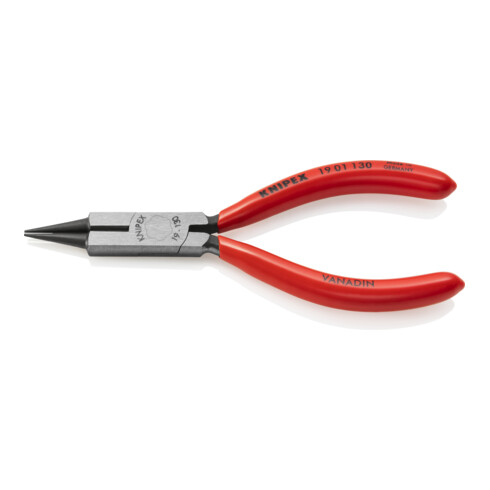 KNIPEX Pinza a becchi tondi 19 01 130 con tagliente (pinze per piegare gioielli) bonderizzata nera, 130mm