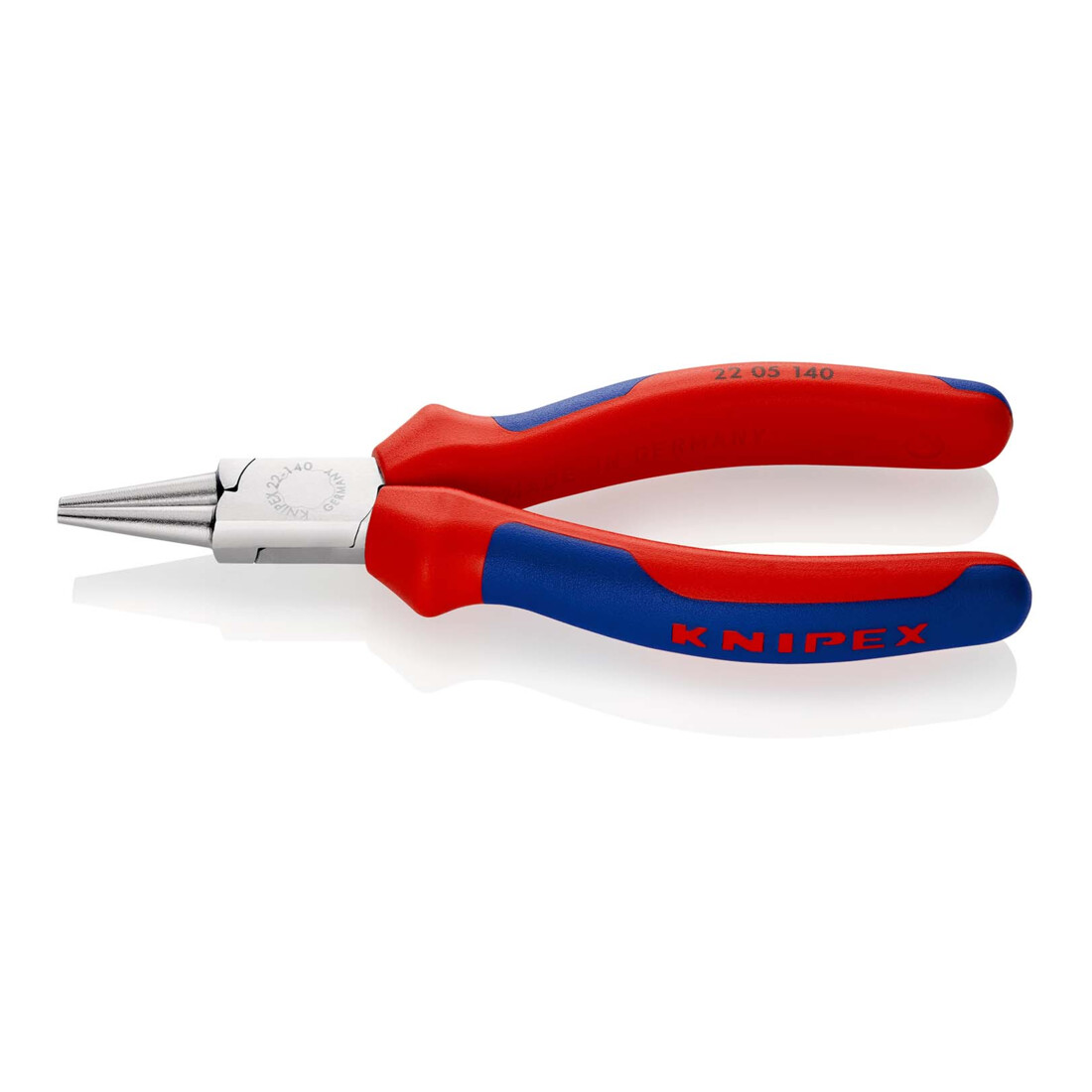 KNIPEX Pinza a becchi tondi 22 05 140 cromata, 140mm