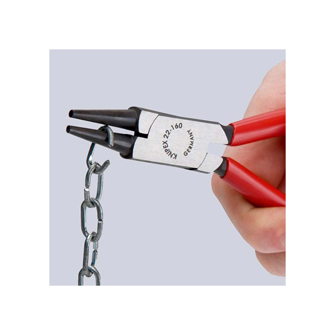 KNIPEX Pinza a becchi tondi 22 05 140 cromata, 140mm