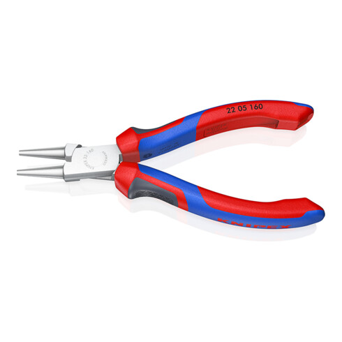 KNIPEX Pinza a becchi tondi con manici cromati in PVC