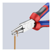 KNIPEX Pinza a becchi tondi con manici cromati in PVC-2