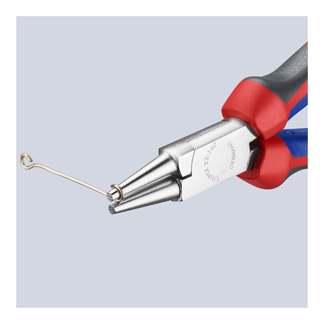 KNIPEX Pinza a becchi tondi con manici cromati in PVC