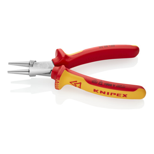 KNIPEX Pinza a becchi tondi 22 06 160 cromata VDE, 160mm