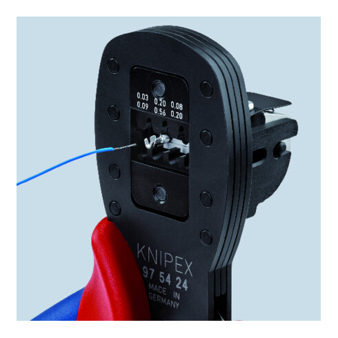 KNIPEX Pinza a crimpaggio parallelo 190mm, per mini connettori della serie Micro-Fit di Molex LLC