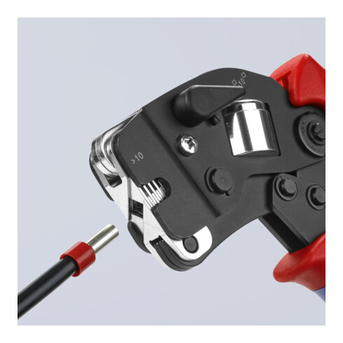 KNIPEX Pinza autoregolante, brunita con manicotti multicomponente 190mm, per terminali a bussola da 0,08 - 10/16mm²