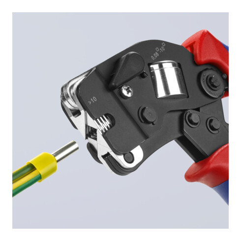 KNIPEX Pinza autoregolante, brunita con manicotti multicomponente 190mm, per terminali a bussola da 0,08 - 10/16mm²