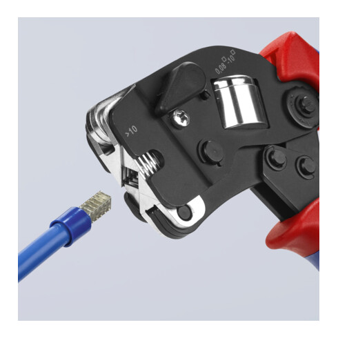 KNIPEX Pinza autoregolante, brunita con manicotti multicomponente 190mm, per terminali a bussola da 0,08 - 10/16mm²