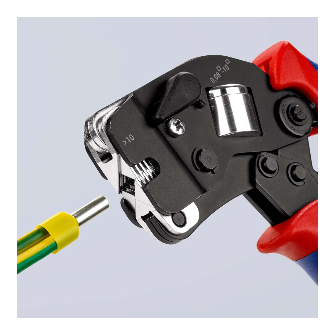 KNIPEX Pinza autoregolante, brunita con manicotti multicomponente 190mm, per terminali a bussola da 0,08 - 10/16mm²